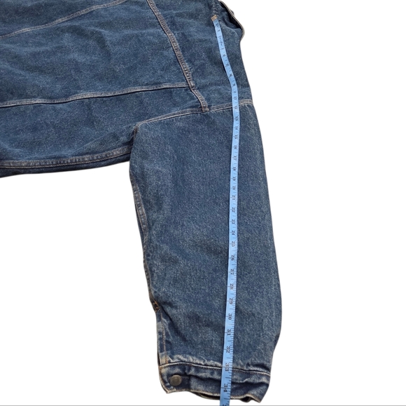 Vintage GAP Flannel Lined Denim Jacket 90s Mens Large Blue Jean Button-Up Winter - Picture 8 of 8